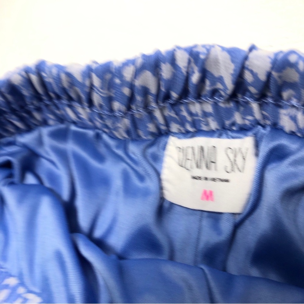 Sienna Sky Women's M Blue/White Floral Tiered Ruffle Mini Skirt Rayon - Picture 4 of 7